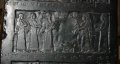 BCE 841 Israelis-Hebrews showing hair, beard & dress. Yeihu (Jehu; Shalmaneser III Black Obelisk)